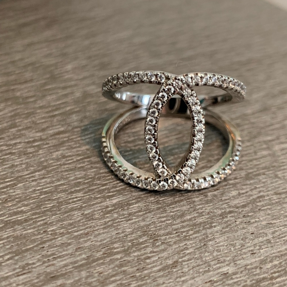 Designer Inspired Sterling Silver and CZ’s Size 7